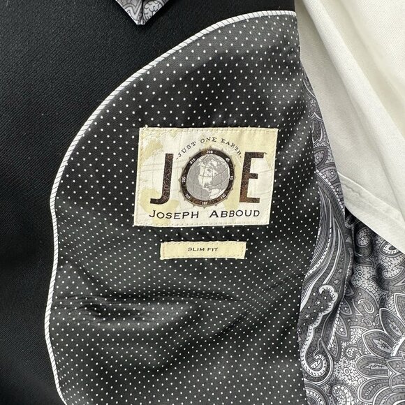 JOE JOSEPH ABBOUD SLIM FIT jacket blazer sport coat super 120s wool black 42R - Picture 6 of 8